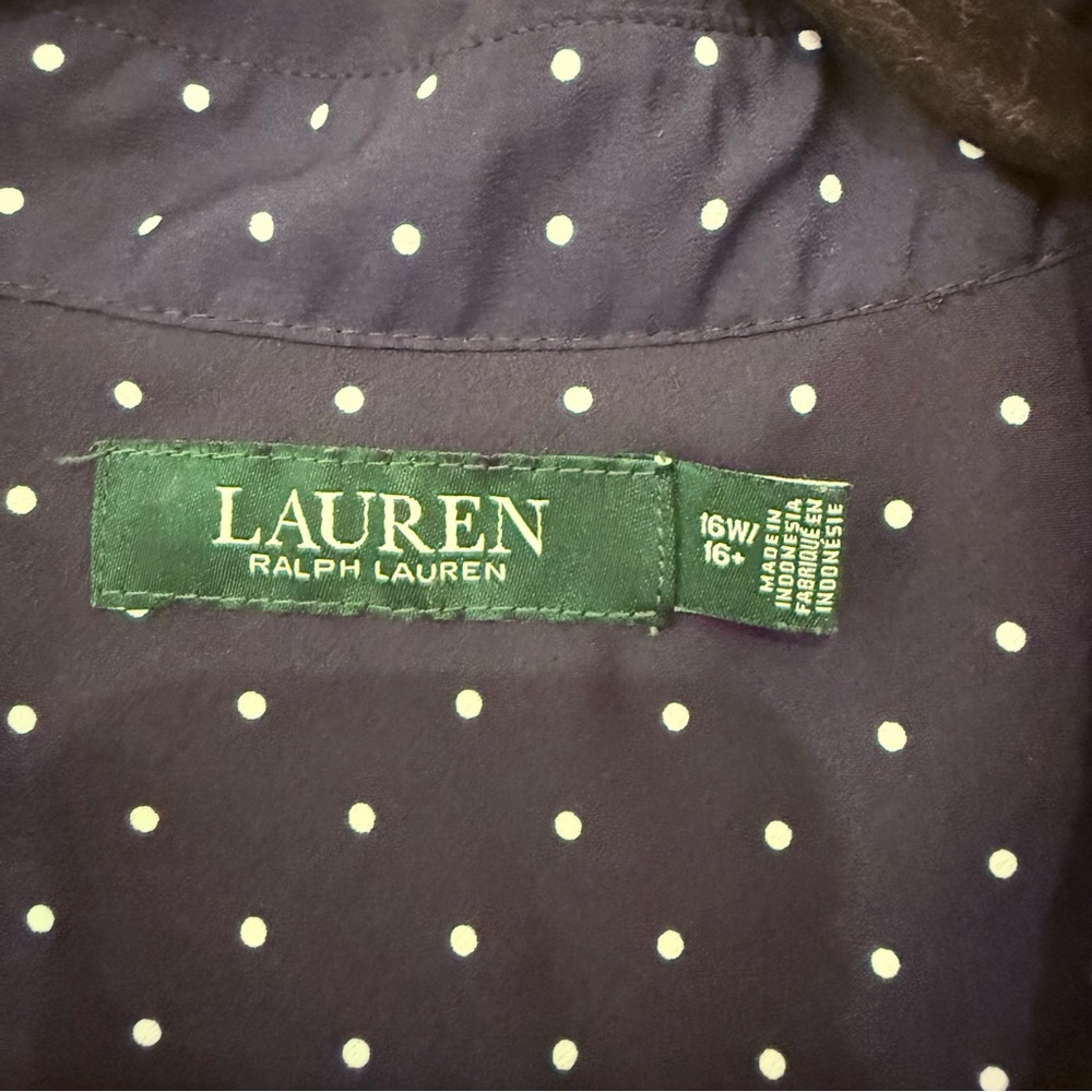 Elegant Navy Polka Dot Dress - Picture 3 of 9